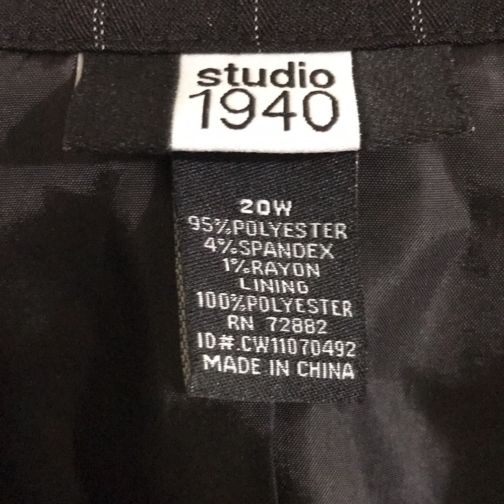Studio 1940 Black & Silver Striped Work Blazer - Picture 6 of 7